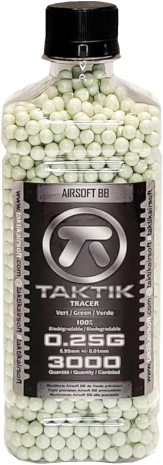 Taktik 0.25g Airsoft Tracer BBS Bio Precision Grade Highly Polished