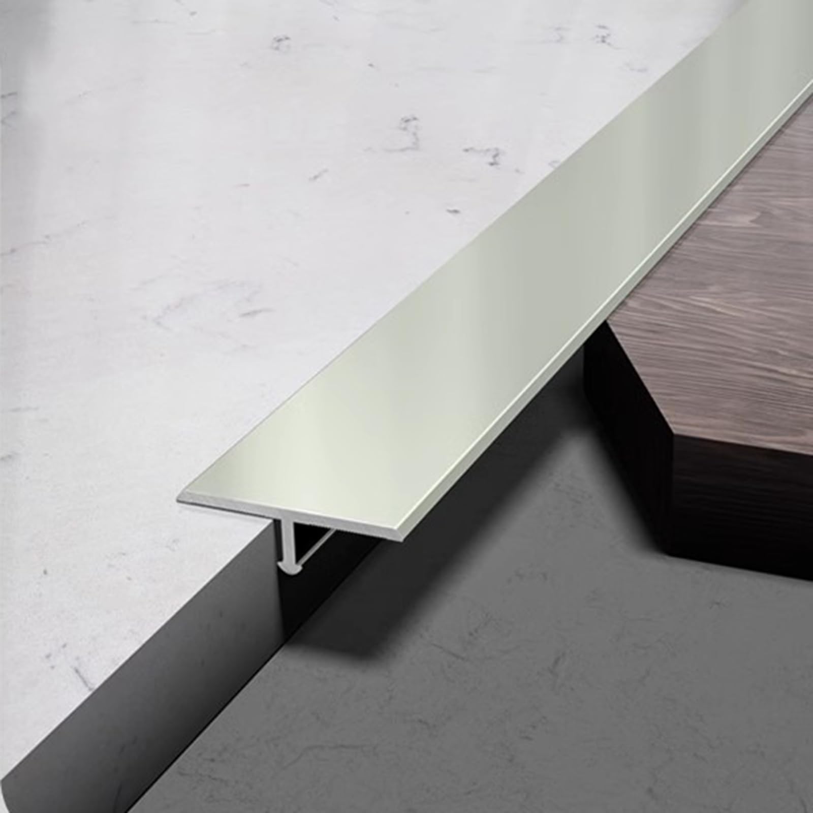 Perfil De Transición, Perfil En T Perfil De Compensación Carril De Transición De Aluminio Anodizado 3 Piezas 90cm Perfil De Compensación Plano Listón Final Para Baldosas Laminado/parquet(Gunmetal Gray