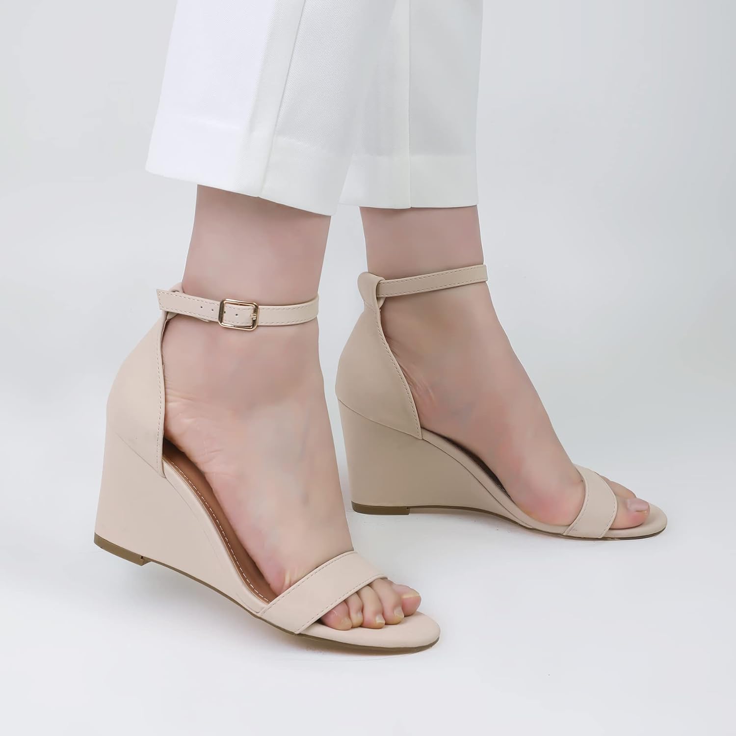 COASIS Women's Open Toe Platform Espadrilles Wedge Sandals with Ankle Strap Summer Casual Sandals - Image 6