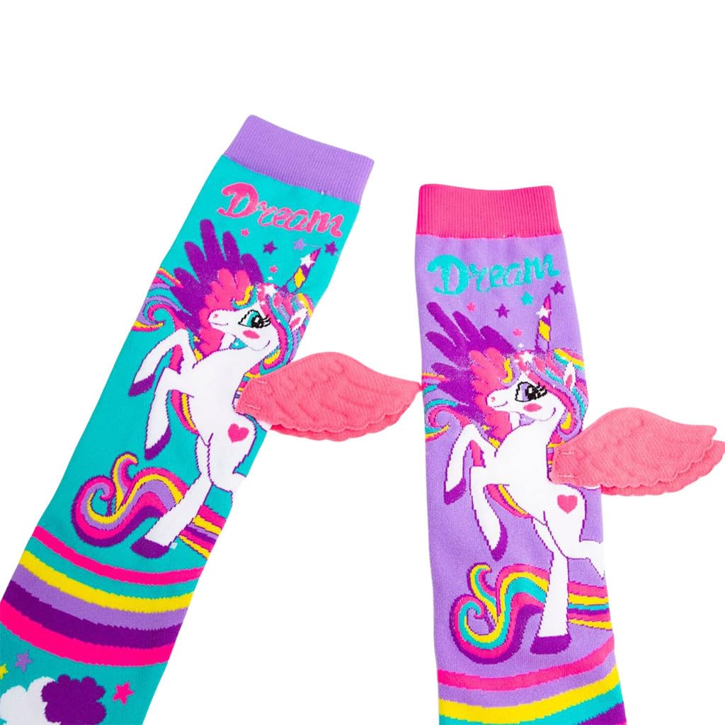 TECPHILE Girls Nylon Knee-High Socks 3D Design Unicorn Printed With Soft Wings Colorful Pony Long Socks For Kids School Girl Super Comfortable And Stretchy - Age Of 3 To 12 Years (1 Pair), Black - Image 4 thumbnail
