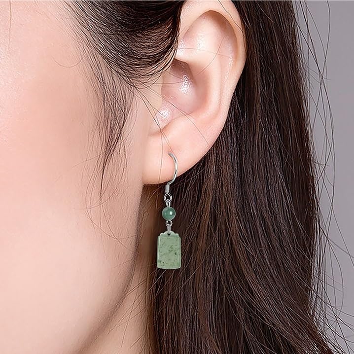 Boucles d'oreilles pierre bleue verte en jade pour vos soirées d'été