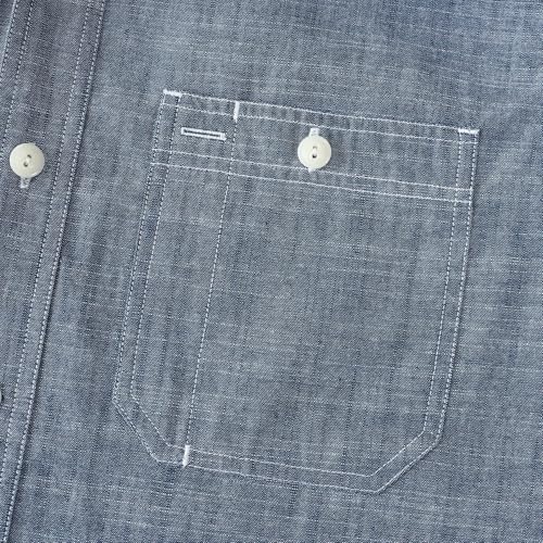 Dubinik® Mens Short Sleeve Button Down Casual Cotton Regular Fit Lightweight Pocket Chambray Work Shirts3