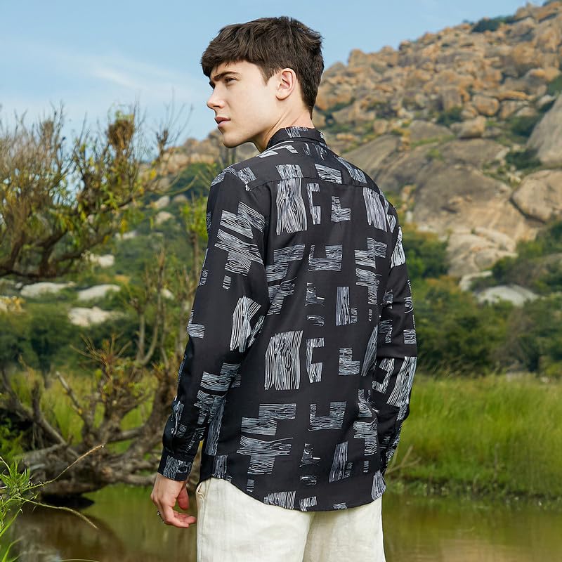Image of CAHOOT Men's Shirt for Casual Wear | Spread Collar | Long Cuffed Sleeves | Button Closure | Shirt Crafted with Comfort Fit for Everyday Wear