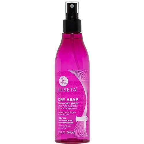 Luseta ASAP - Spray de secado por soplado con aceite de argán y marula, protector térmico para todo tipo de cabello, sin sulfatos ni parabenos, 8.5