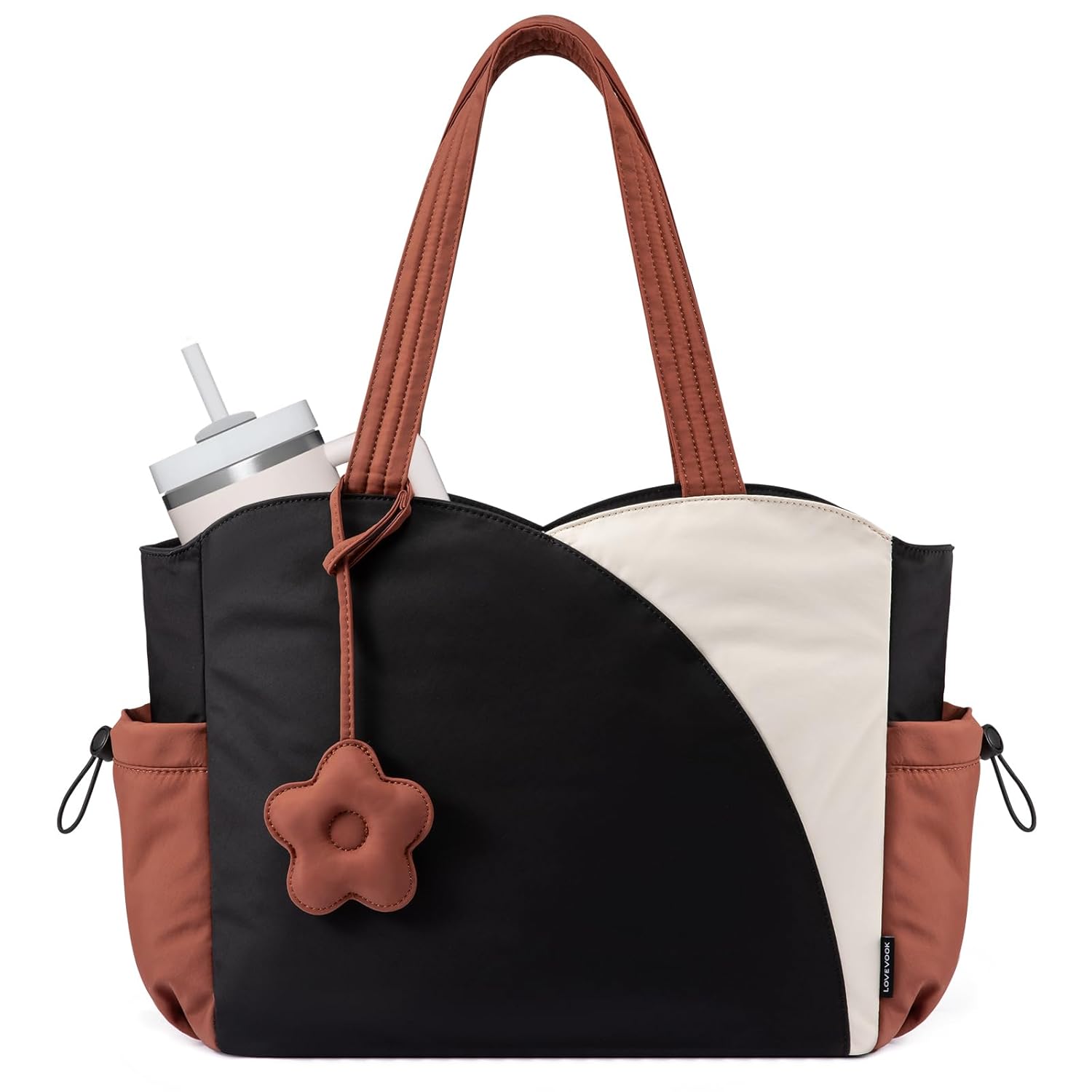 LOVEVOOK Tote Bag for Women Puffer Work Bags with Zipper for Daily Travel College Teacher Nurse Laptop Handbags