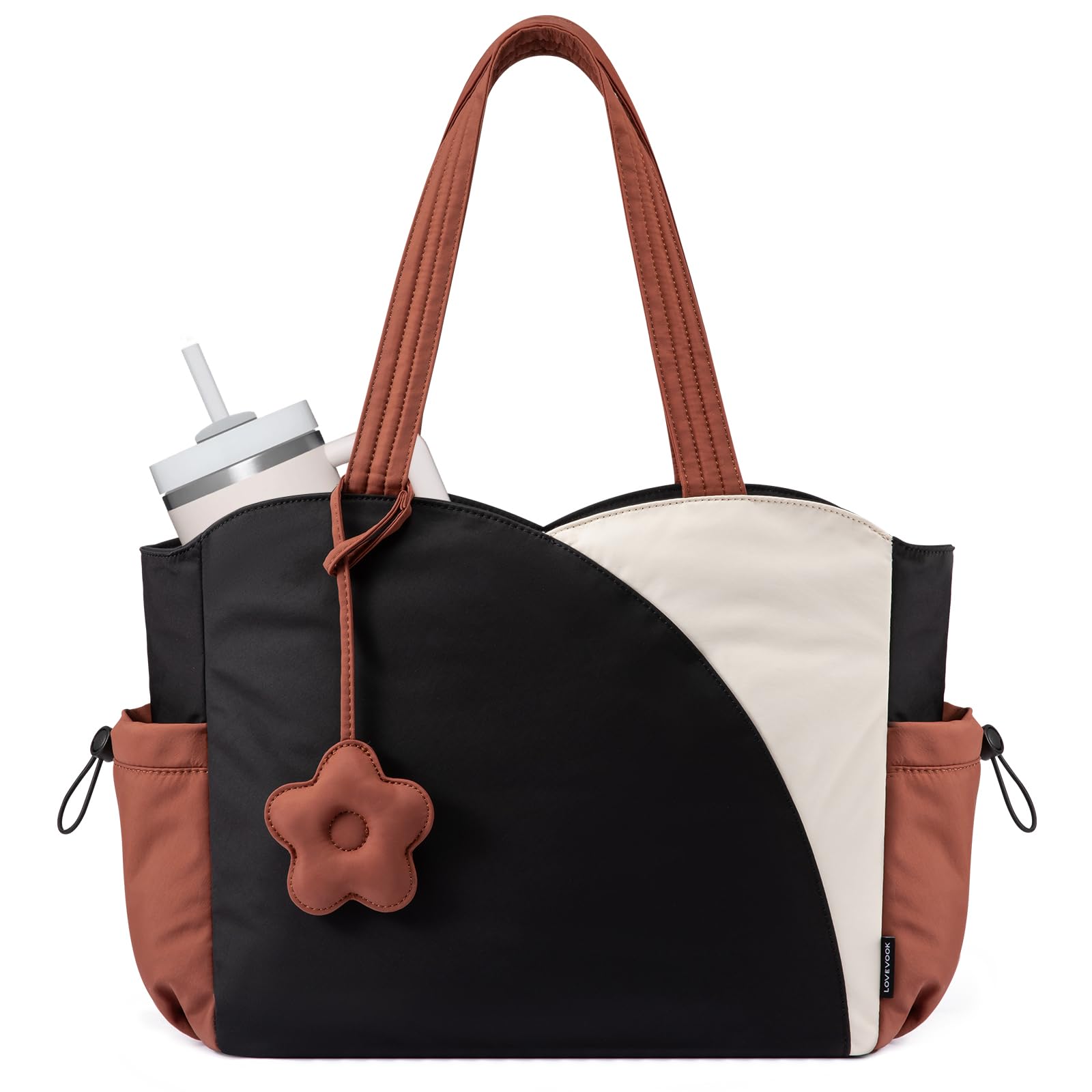 LOVEVOOK Tote Bag for Women Puffer Work Bags with Zipper for Daily Travel College Teacher Nurse Laptop Handbags
