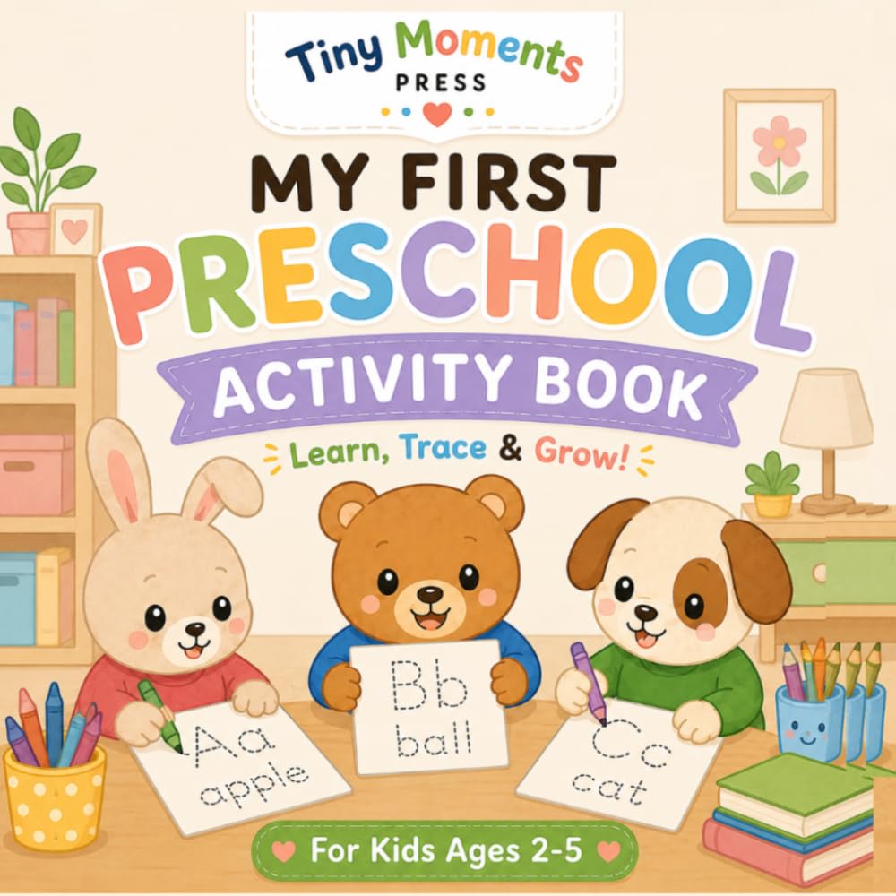 My First Preschool Activity Book: Fun Early Learning Workbook for Toddlers & Preschoolers Ages 2–5 (Tiny Moments My First Activity Books)