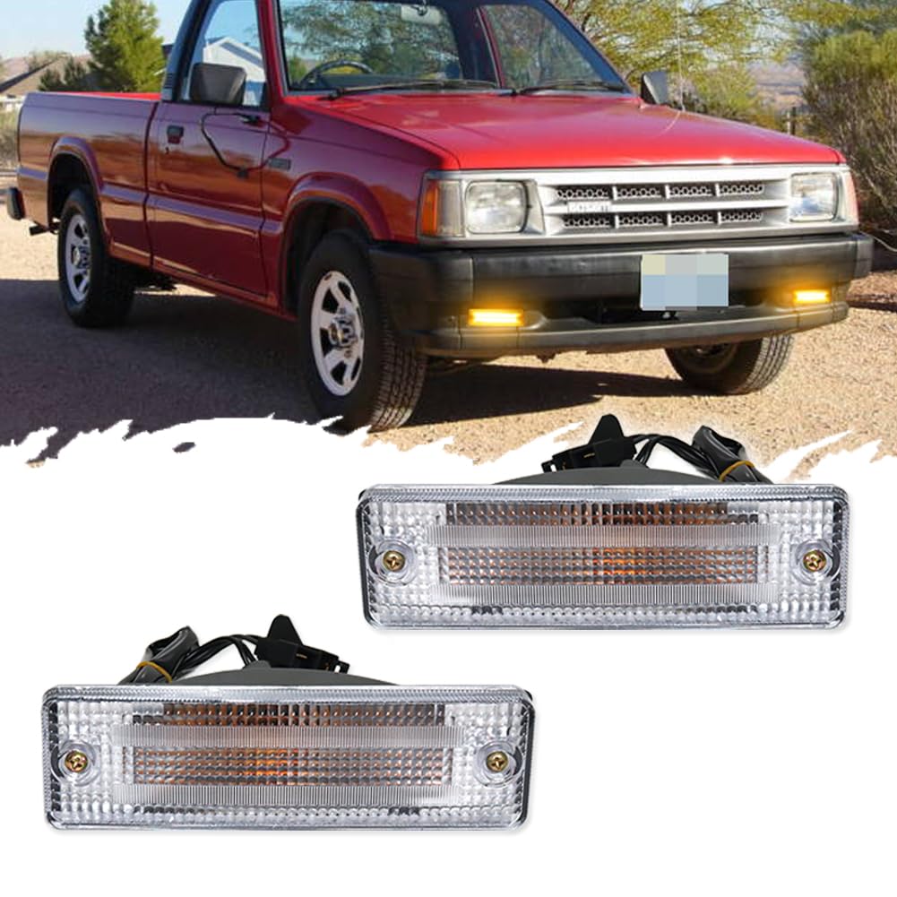 Amazon.com: TurningMax Front Bumper Clear Lens Amber LED Turn