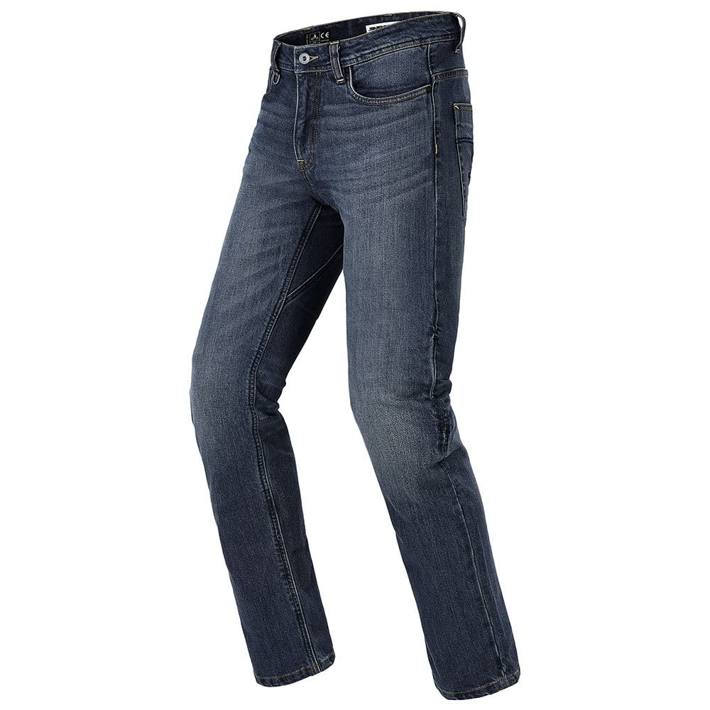 SPIDI, J Tracker Tech, Colour Blue Dark Used, Size 40, Men's Motorcycle Pants with Protections, Slim Fit, Practical and Stretch Motorcycle Jeans