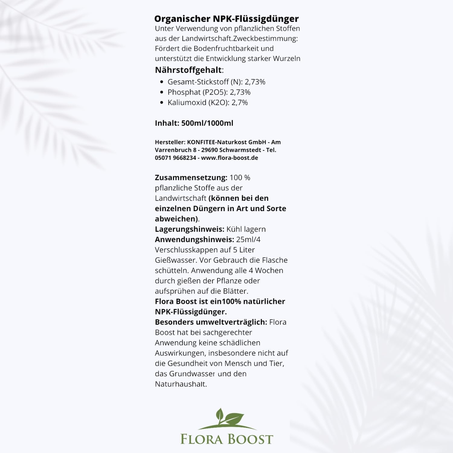 Flora Boost Bambus Dünger 5L, Flüssigdünger, Für bis zu 1000L Gießwasser
