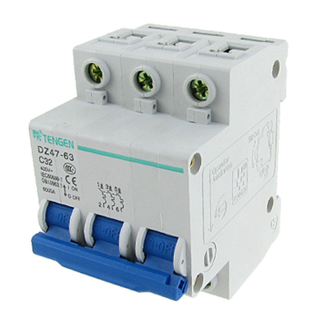 IEUMJNAT AC 400V 32A 3 Pole 3P Overload Protection Miniature Circuit Breaker