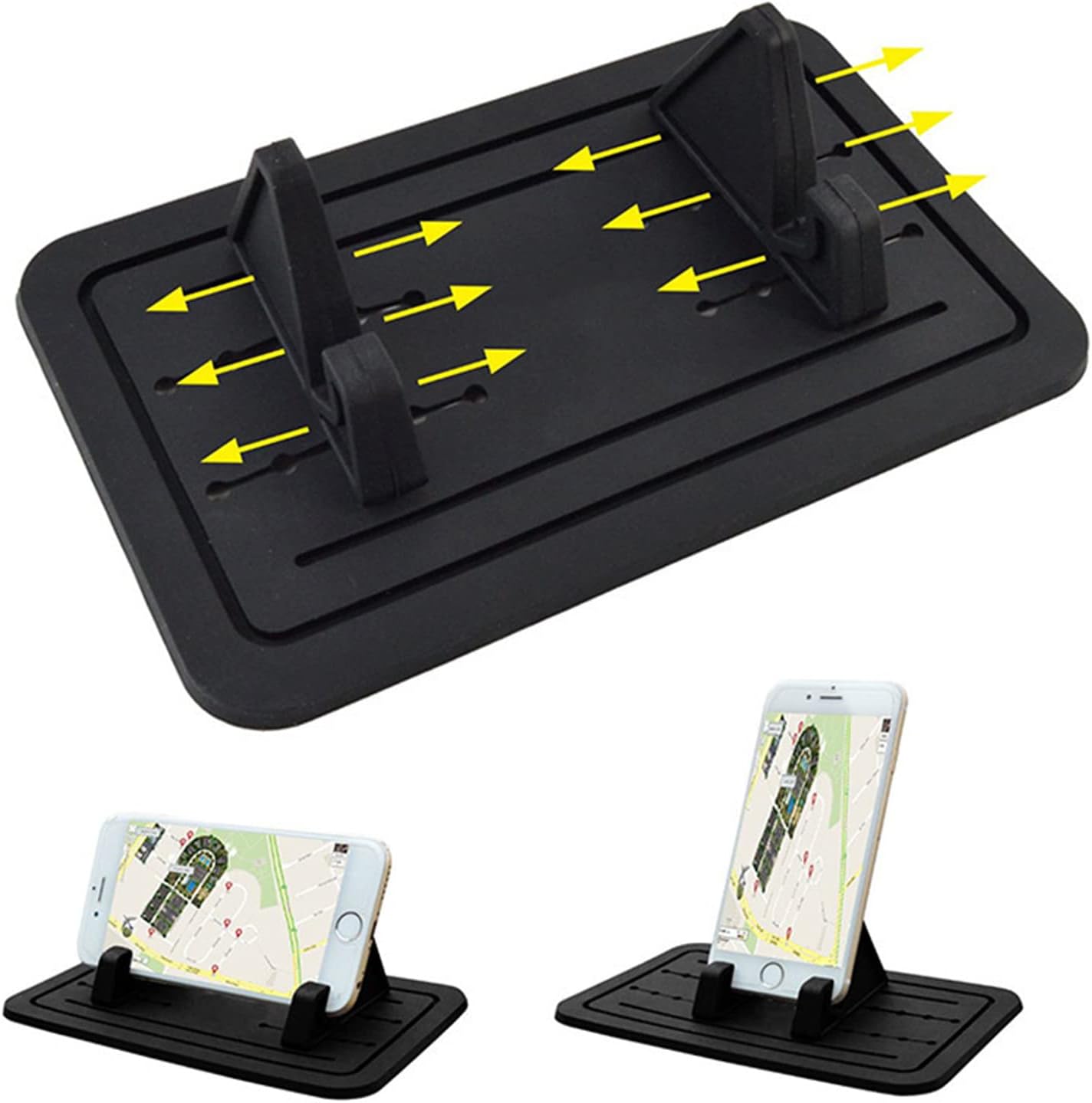 Nlmayt Car Dashboard Mat Phone Holder Non-slip Silicone Cell Phone Dash Mount Pad Car Phone Sticky Pad Stand for All Vehicles Phones GPS 4