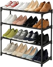 Shoe Rack for Home | 4 Tier Plastic Shoe Stand | Multipurpose Foldable & Stackable Shoe Storage Organizer | Lightweight Durable Shoes Rack for Bedroom, Entryway, Hallway Furniture