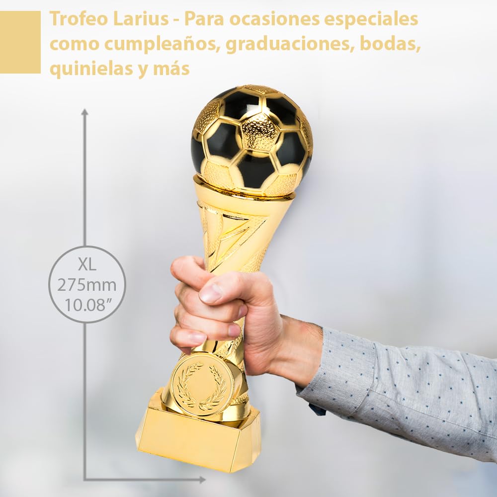 Larius Trofeo de fútbol en Oro y Plata con Grabado Personalizado — view 6