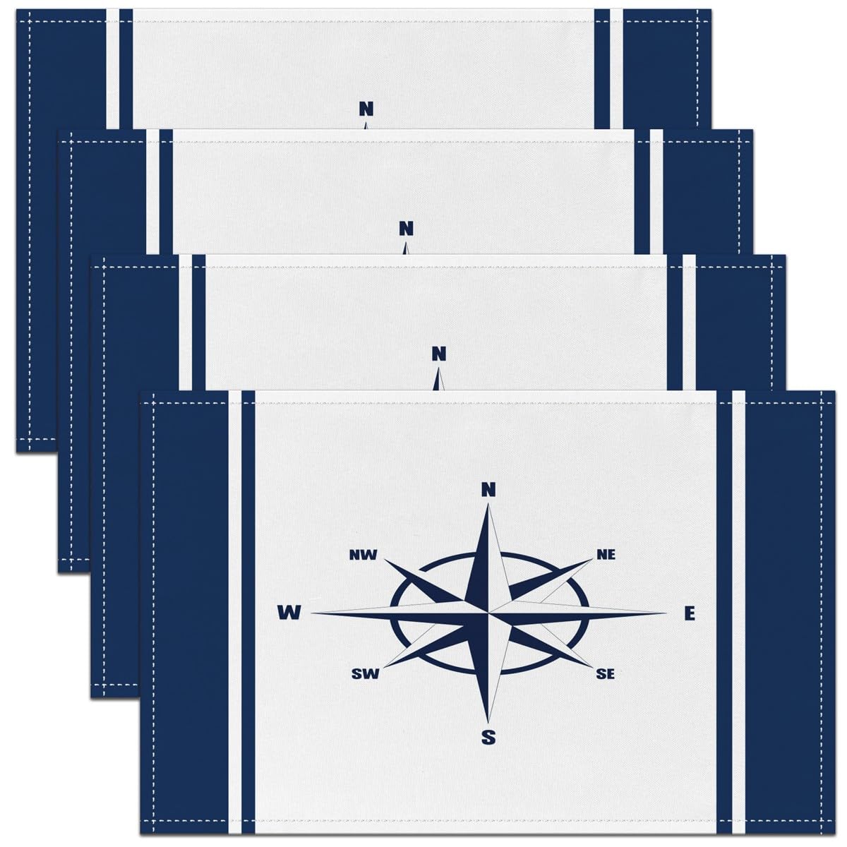 Steering Wheel Placemats Set of 4 45X30cm Anchor Nautical Themed Table Place Mats Set For Decor Sea Adventure Placemat for Kitchen Dining Table Decor Indoor Outdoor Ocean