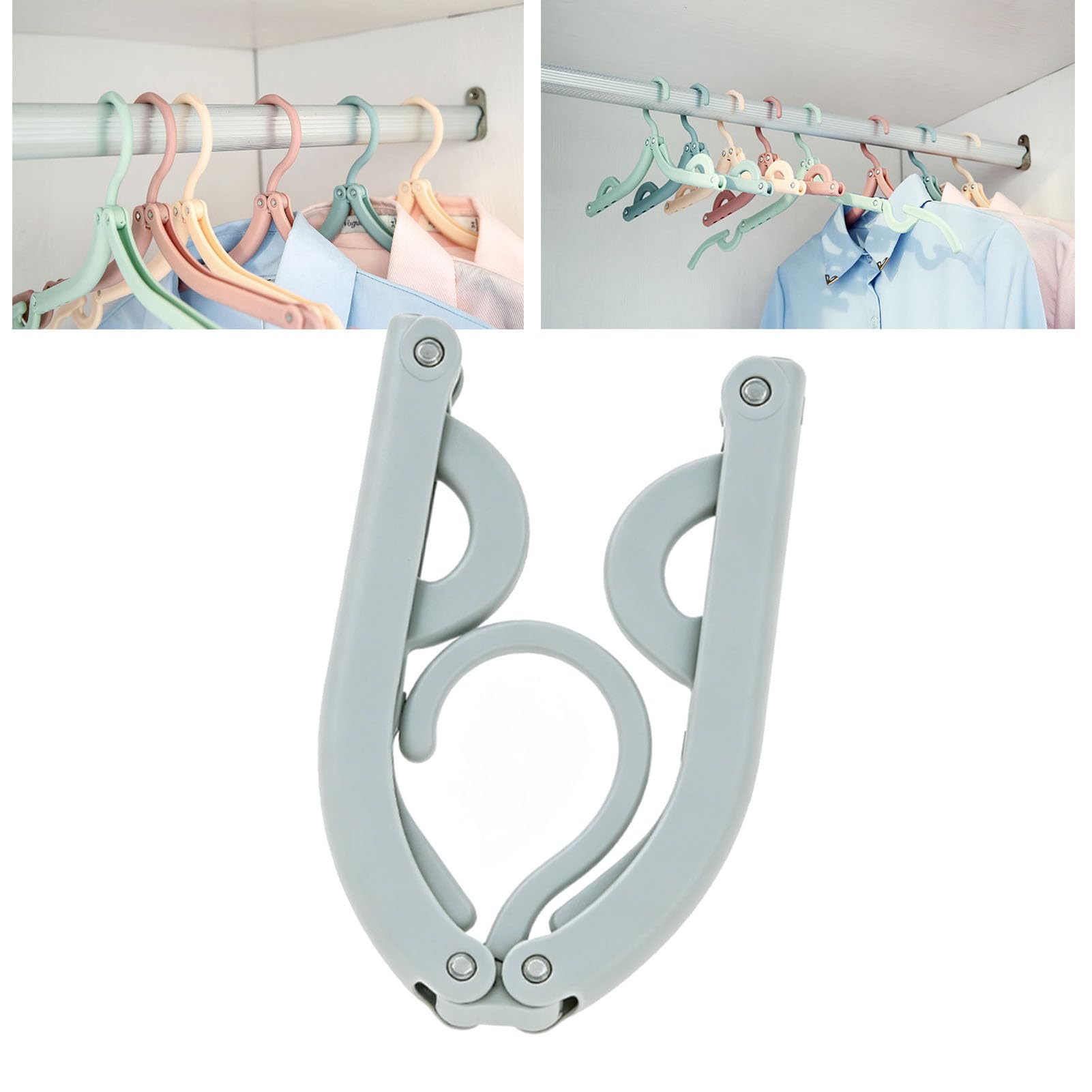 Ejoyous Grucce da Viaggio Grucce Pieghevoli Stendibiancheria Pieghevole Portatile in Plastica 12 Pezzi Salvaspazio con Scanalature Antiscivolo per Nave da Crociera Campeggio Viaggi d'Affari a Casa