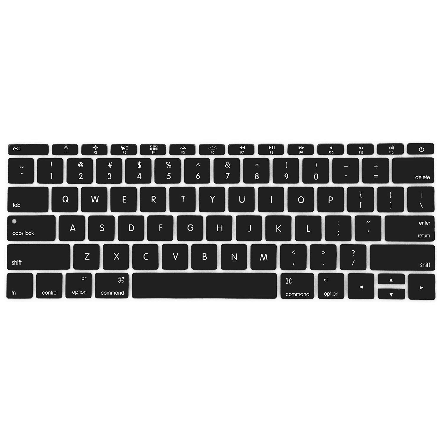 Saco Keyboard Silicon Protector Cover for The New MacBook 12" with Retina Display - Black with Clear (B075PC1KSY) Amazon Price History, Amazon Price Tracker
