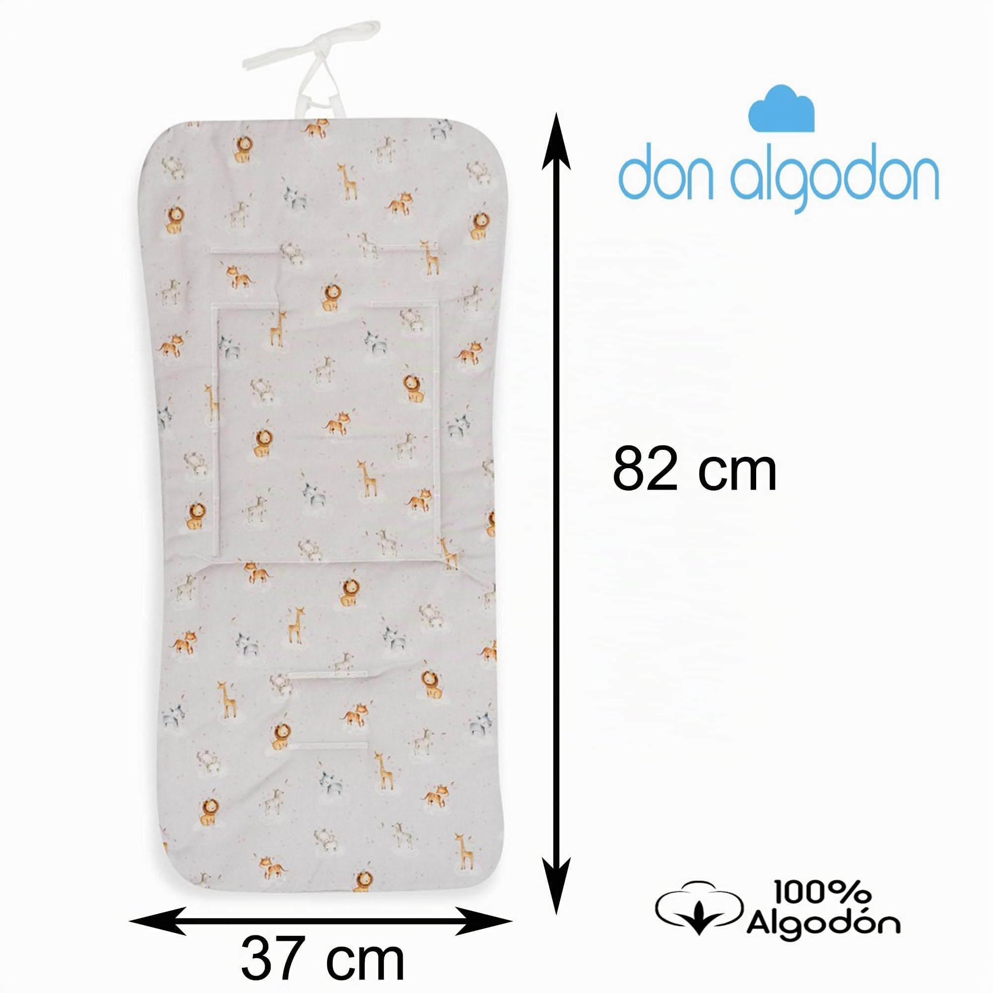 Colchoneta Universal Transpirable de Algodón 100% para Silla de Paseo, Comodidad de Verano en Cochecitos y Asientos de Carro (DC037 Azul)