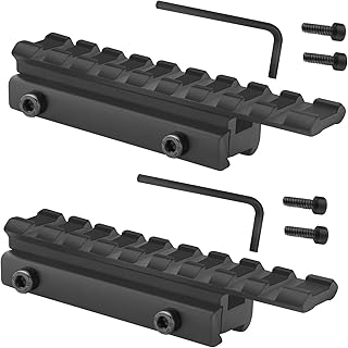 ZONEBIKE Dovetail to Picatinny Rail Adapter 11mm to 20mm Rail Adapter Low Profile Rail Mount Dovetail to Weaver Rail Base Mount 3/8