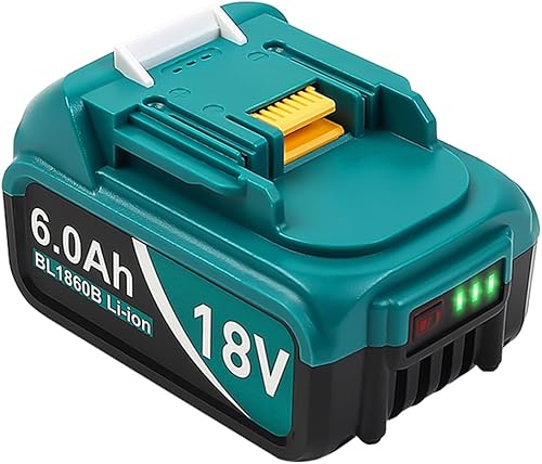 Amityke Batería para Makita 18V Batería 6.0Ah, paquete de 4 baterías de repuesto compatibles con Makita 18 voltios batería BL1860 BL1820 1830B 1840B