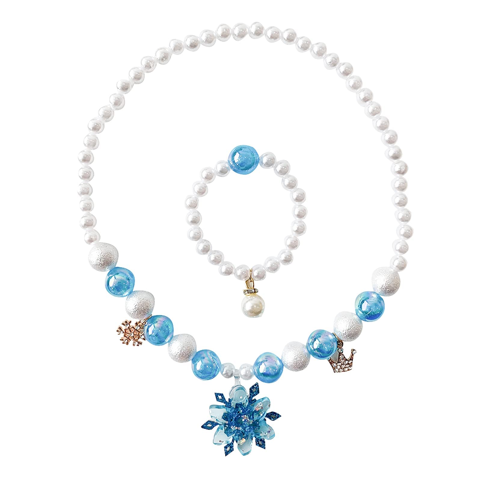 Sponsored Ad – Girl Necklace Jewellery Set, and Bracelet for Girls, Children Party Pretend Dress-Up Favors, Dress up Jewelry Set Little Toddler