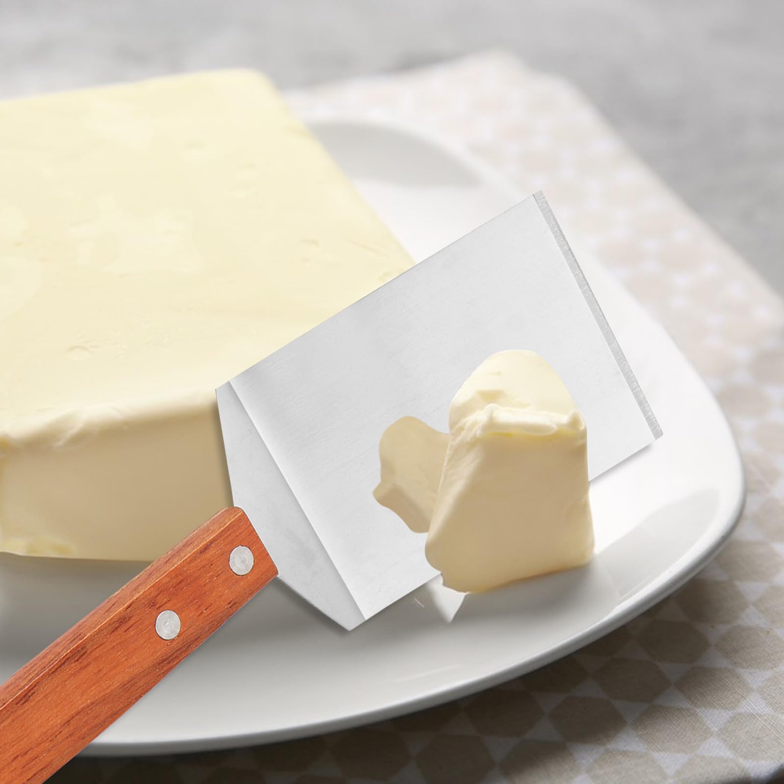 MIDELONG 2 PCS Small Brownie Cookie Spatula Metal Stainless Steel Spatula with Wooden Handle Heavy Duty Spatula Kitchen Cooking Chef Baking Scraper Turner Mini Desserts Serving Spatula - Image 6