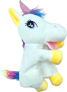 Unicorn Puppet Hand Puppet Plush Puppet Toy Parent-Child Interactive Toys (White)