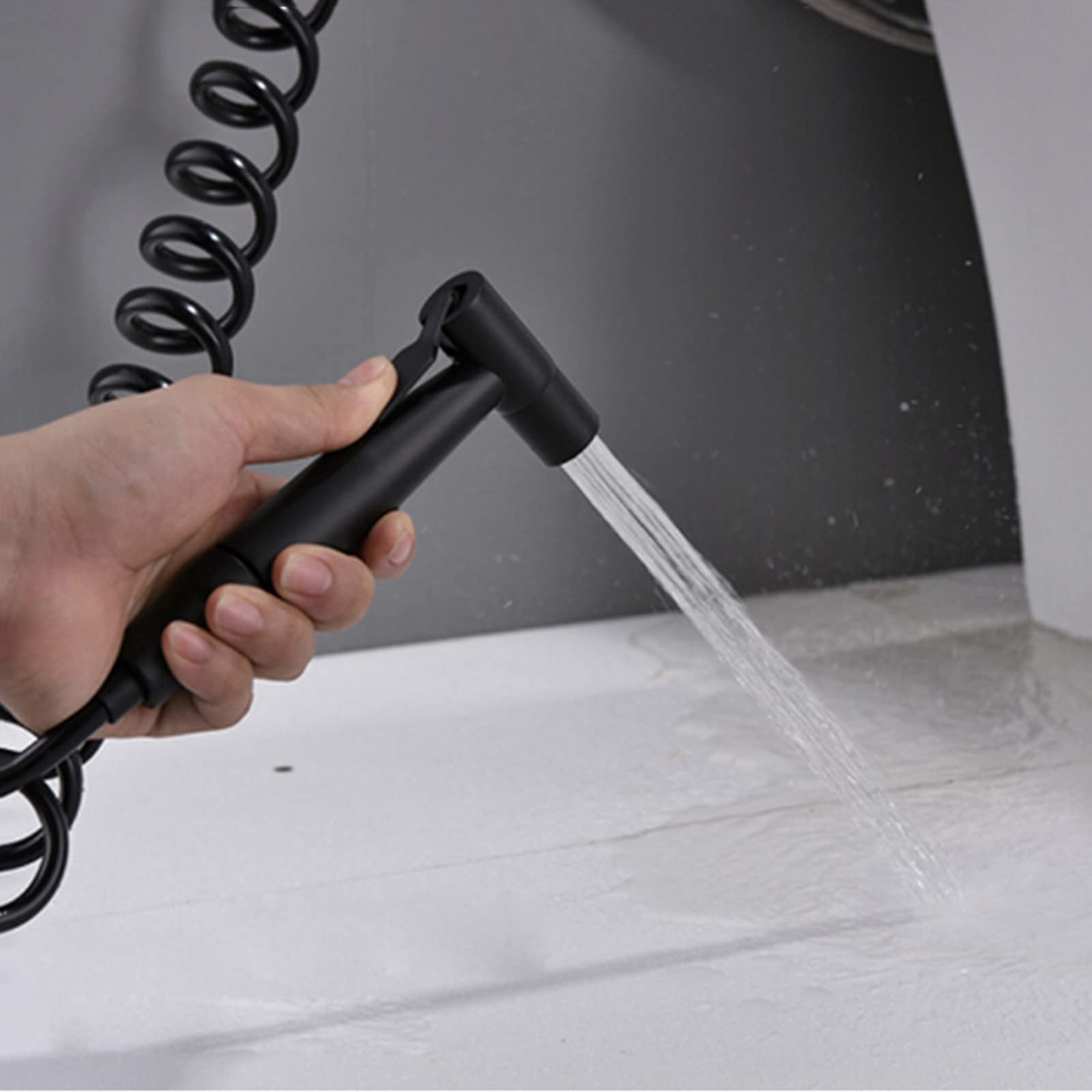 Doccetta per Bidet Miscelatore Nero Spruzzatore Booster Kit Doccetta per Bidet WC Doccia Rubinetto da Muro Manico Singolo Kit Spruzzatore per Bidet Doccino Bidet