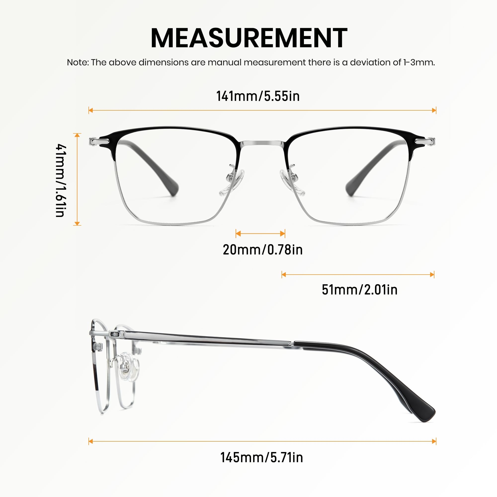 Cyxus Nerd Occhiali Uomo Donna Senza Prescrizione Montatura per Occhiali Moda 8142X64