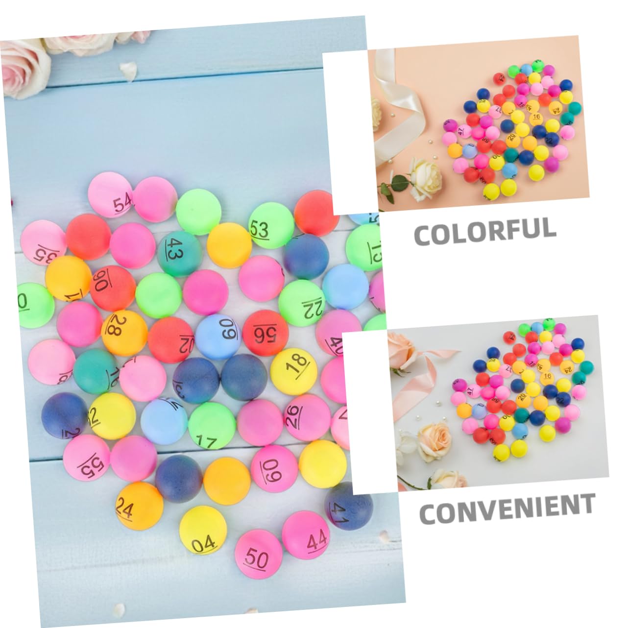 TOYANDONA Kunststoffkugeln, 90 Nummerierte 1 Bingo Tombola