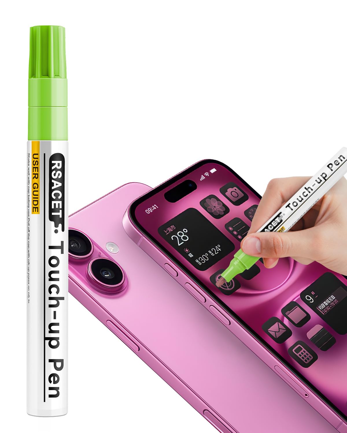 Amazon.co.jp: ピンク SP100 タッチアップペイント ペン iPhone 16/16