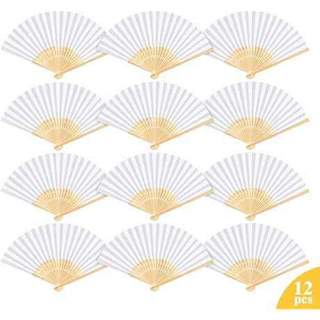ABSOFINE Foldable Bamboo Paper Folding Fans for Diverse Occasions