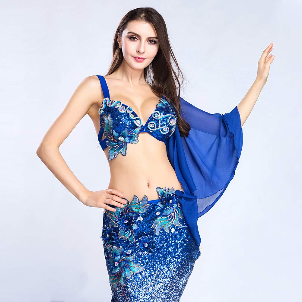 ROYAL SMEELA Belly Dancer Costume for Women Belly Dancing Skirt Sequin