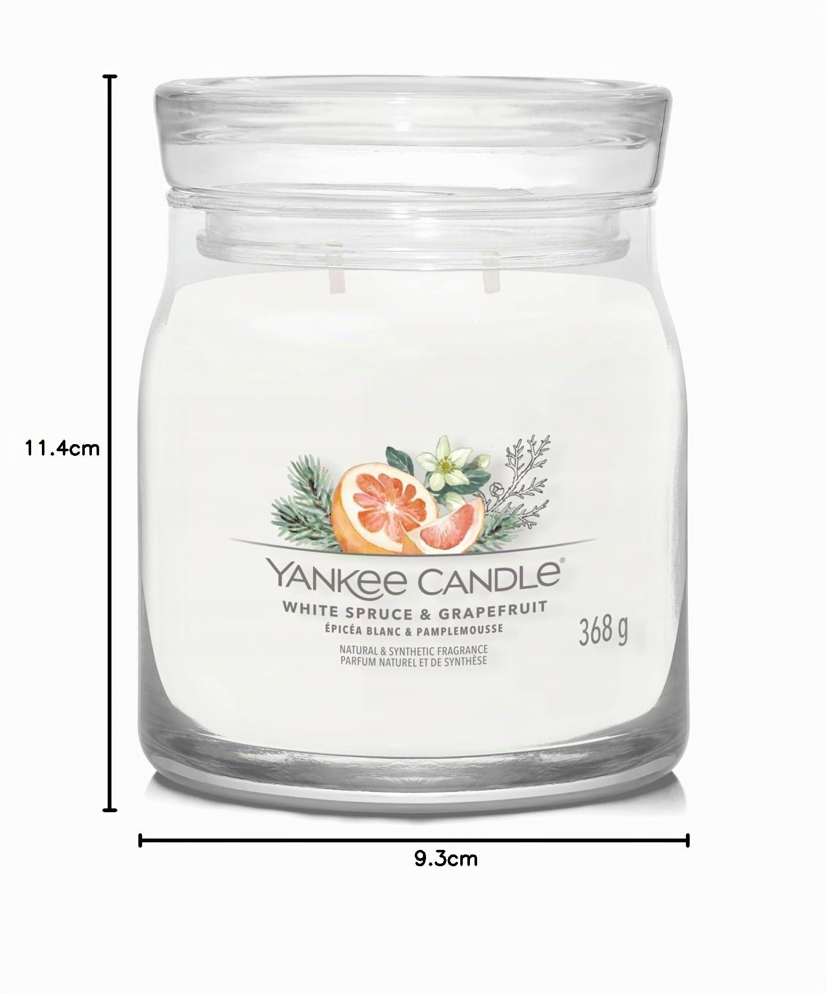 CANDELA GIARA MEDIA WHITE SPRUCE & GRAPEFRUIT YANKEE CANDLE