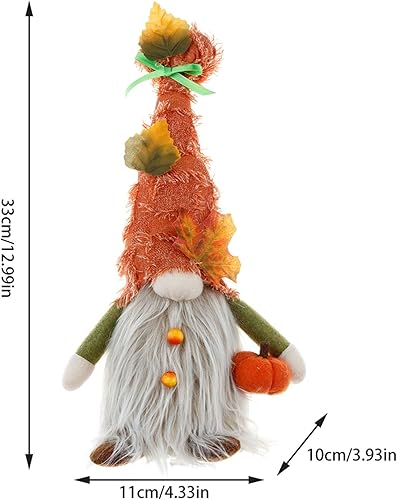 Miniatura 3 de Gnomos de peluche de Acción de Gracias, lindo gnomo con luces, muñeco Tomte sueco de otoño para cosecha, Acción de Gracias, decoración de mesa para