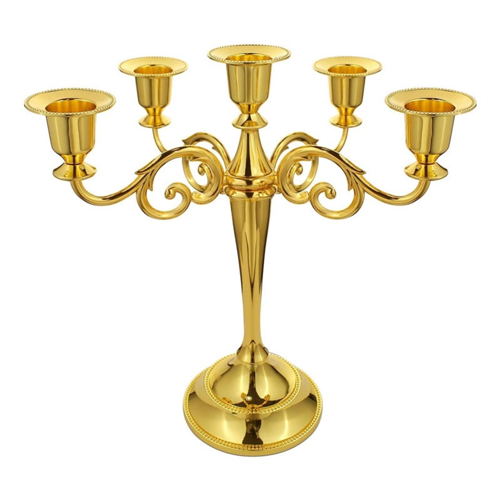 Porta Velas Candelabros de Metal cónicos, Elegantes centros Mesa for el hogar, Bodas, Fiestas, Bar, decoración mesas, candelabros(5 Black)