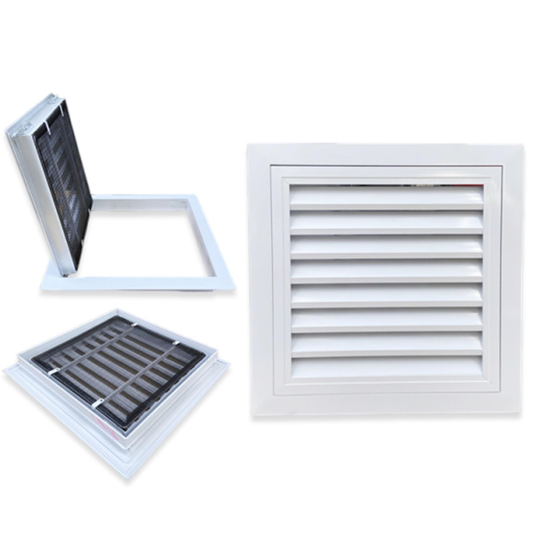 Metallschuppen-Lüftungsgitter, zweiseitig, weißes Luftrückführungsgitter mit Filtergitter, kommerzielle Luftkanal-Lüftungsgrillbucht für die Seitenwand und Decke des Hauses(Hxw-34x40in (86x102cm))
