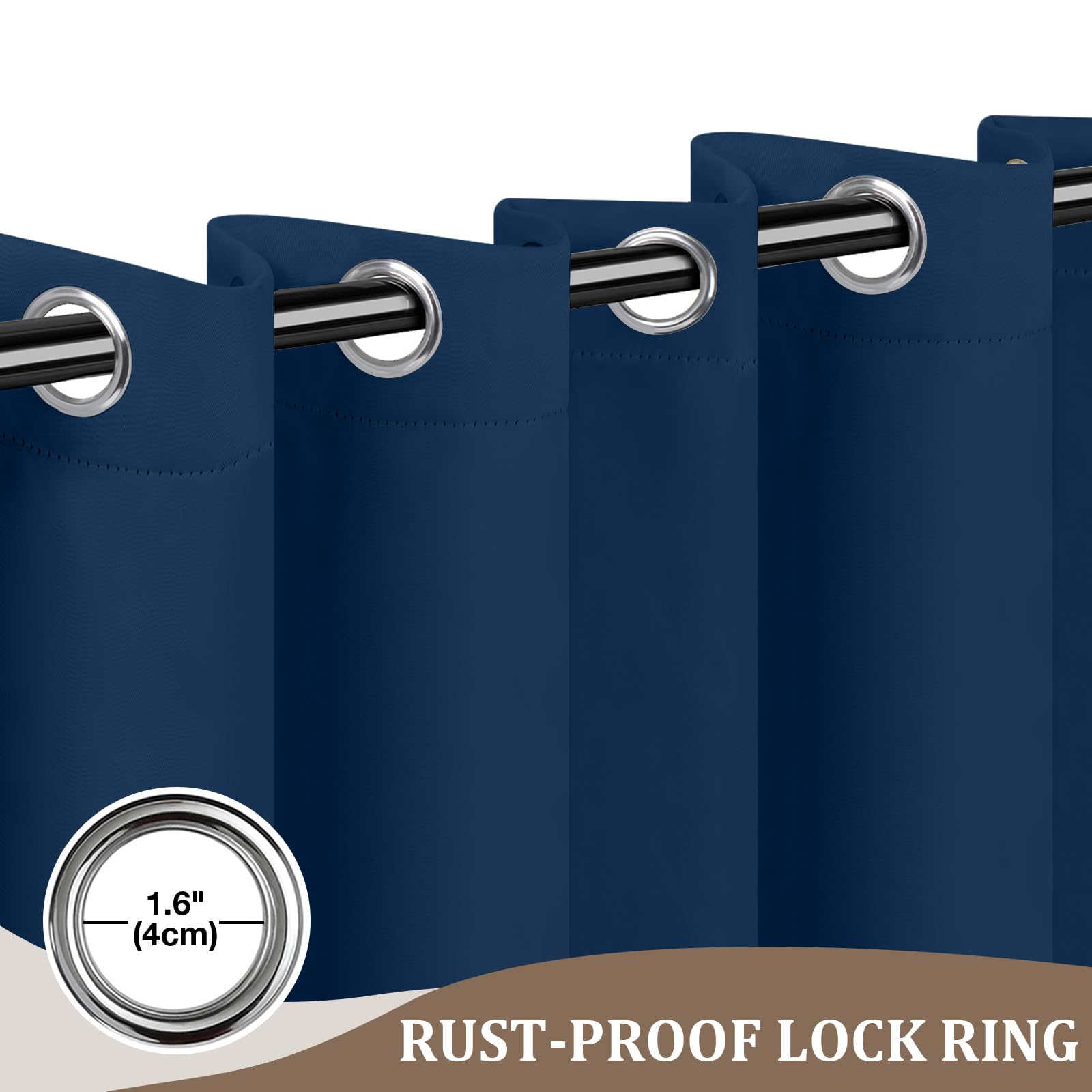 Rosnek Rideau Thermique Isolant Anti Froid et Chaleur, L132 X H213 cm Rideau Occultant Thermique, Protection Hiver & Été Contre Le Froid, Chaleur pour Salon, Chambre(Bleu Marine, 2 Panneaux)