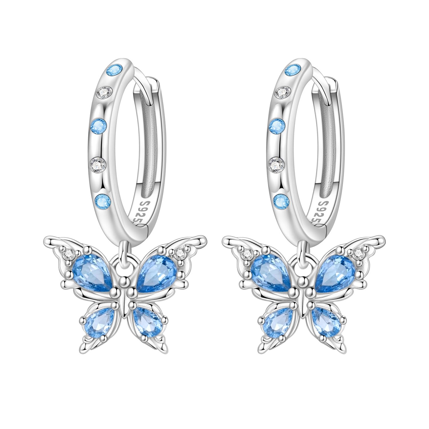 CYMYSS Mujer Largos Pendientes Colgantes de Plata Pendientes Dangle Regalos para mujeres en aniversarios y cumpleaños