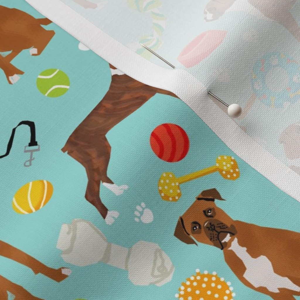 Spoonflower Fabric - Boxer Dog Toys Cute Dogs Best Pet Pets Portrait Printed on Petal Signature Cotton Fabric by The Yard - Sewing Quilting Apparel Crafts Decor