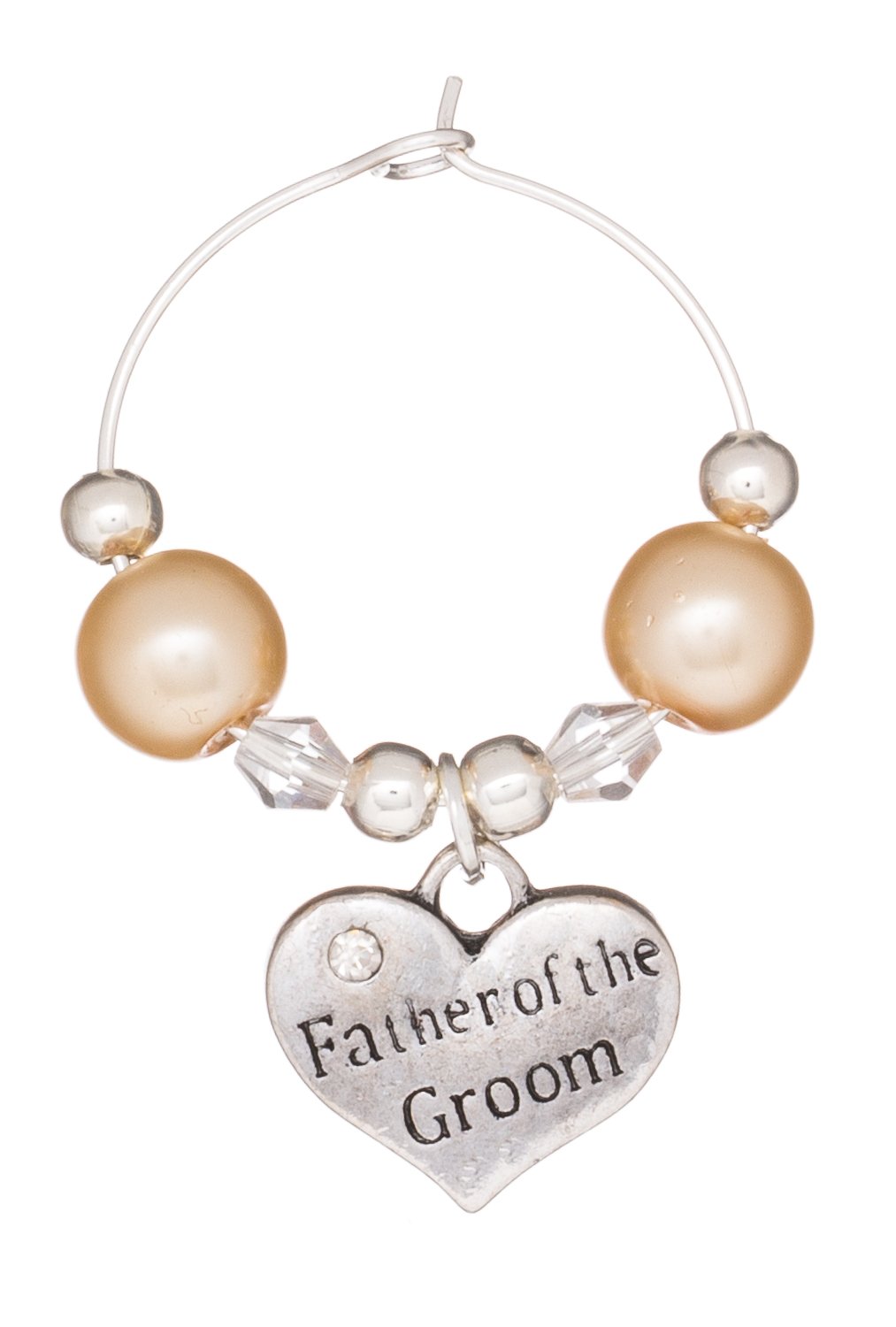 Libby's Market Place Multi Father Of The Groom Wedding Wine Glass Charm On A Gift Card