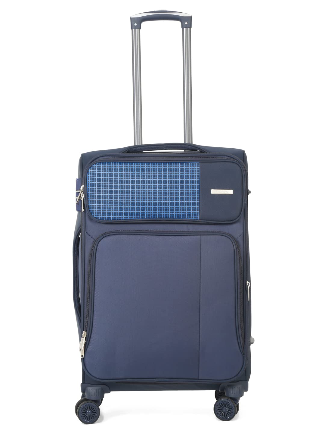 TEAKWOOD LEATHERS Tigris Series Navi Blue Luggage Polyester Soft Case Suitcase Eight Wheel Trolley Bag for Unisex Soft Side Medium Size Suitcases & Trolley Bag Medium 65 CM