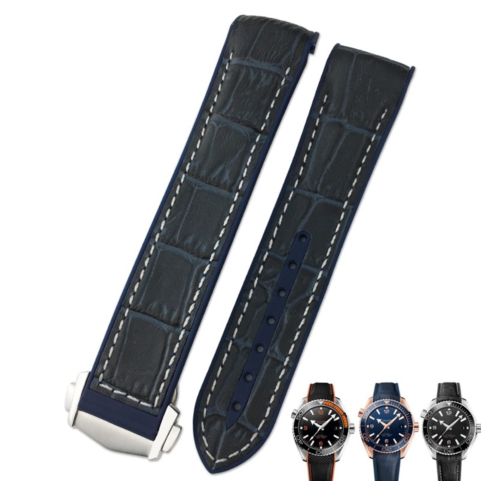 19 mm 20 mm paski do zegarków ze skóry bydlęcej do zegarka Omega Seamaster 300 Speedmaster DE VILLE pasek do zegarka dla mężczyzn bransoletka, 19mm, Agat