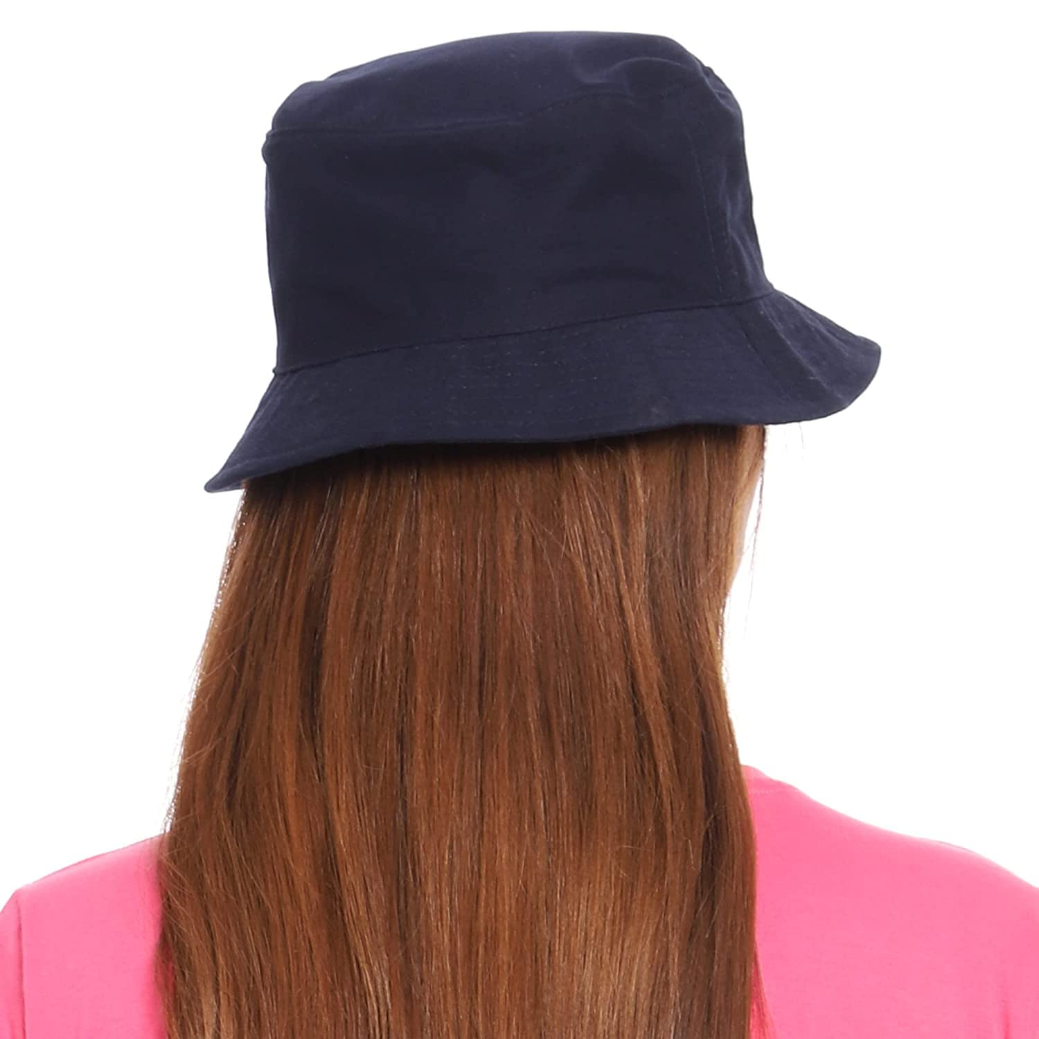 PrimeBox Unisex 100% Cotton Foldable Bucket Beach Sun Hat for Men Women Hat (Black Navy Blue) 3