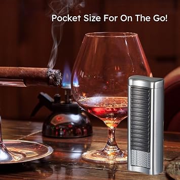 Visol Tiger Double Flame Butane Torch Refillable Gas Lighter (Shipped Without Butane)