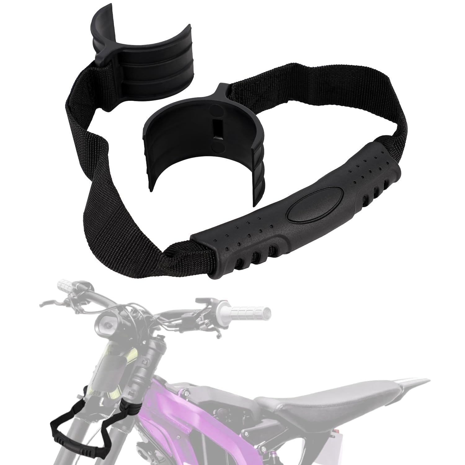 – Motorcycle Pull Straps Motocross Rescue Strap Front and Rear Grab Seat Belt Tugger Universal for Dirt Pit Bike Off Road Enduro (front)