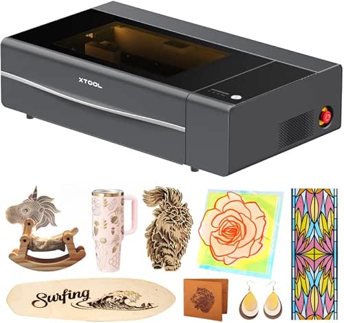 xTool P2S 55W CO2 Graveur Laser, Graveur Découpe Laser Intelligent,