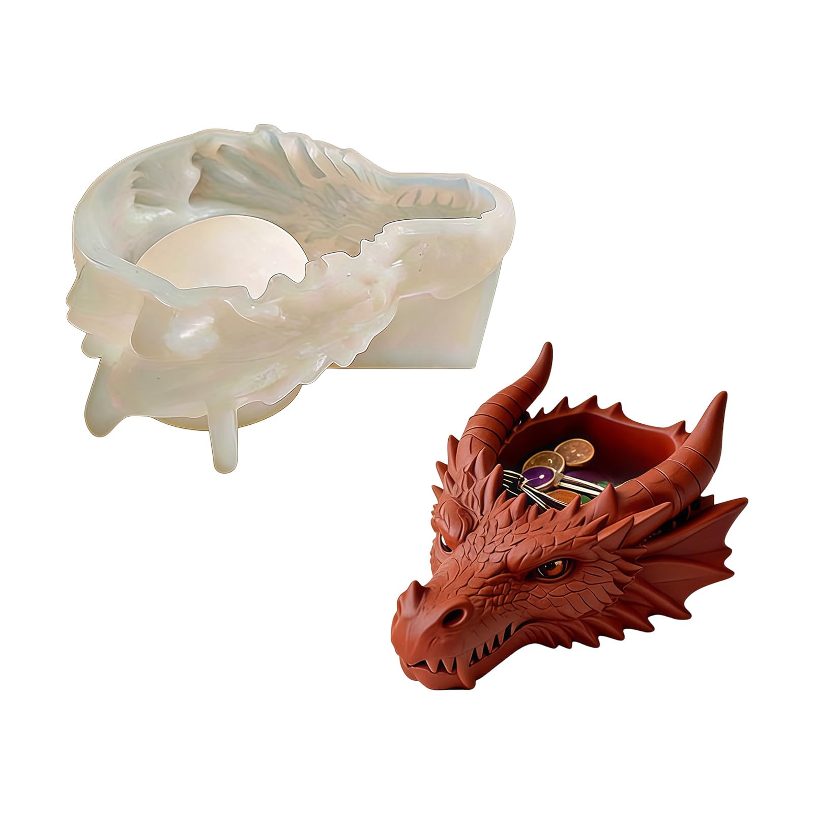 Stabile stampo in silicone a forma di drago 3D con motivo a drago