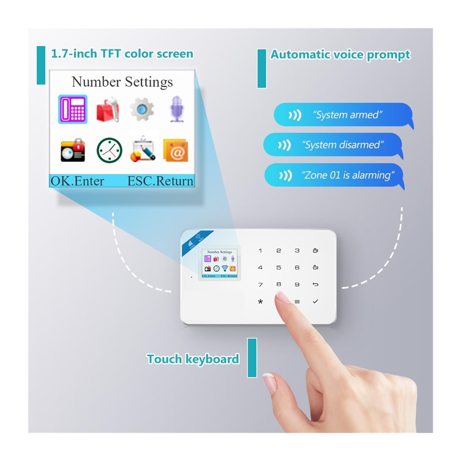 Sistema de alarma para la seguridad del hogar, Alarma Inteligente GSM Tuya De Alarma De Casa Inteligente Kit De Seguridad De Alarma Inalámbrico 3MP Cámara IP Control Sirena De Marcación Automática Par