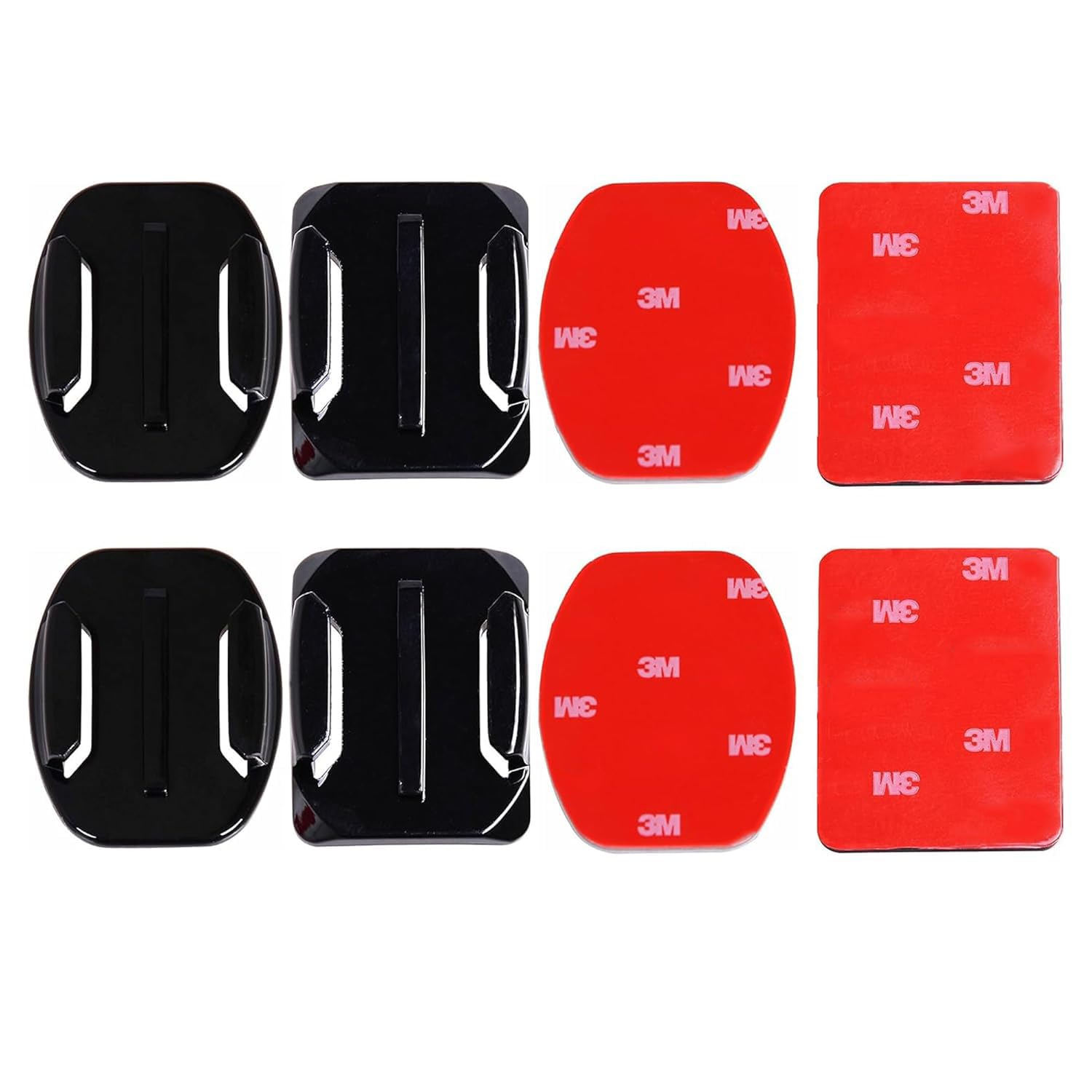 3M Adhesive Pads 2 x Flat and Curved Mounts Compatible with GoPro Hero 13 12 11 10 9 8 7 6 5 4 3+ 3 SJCAM YI Noise Play Action Cameras